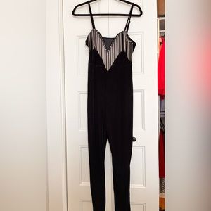 Shein Black Fringe Jumpsuit